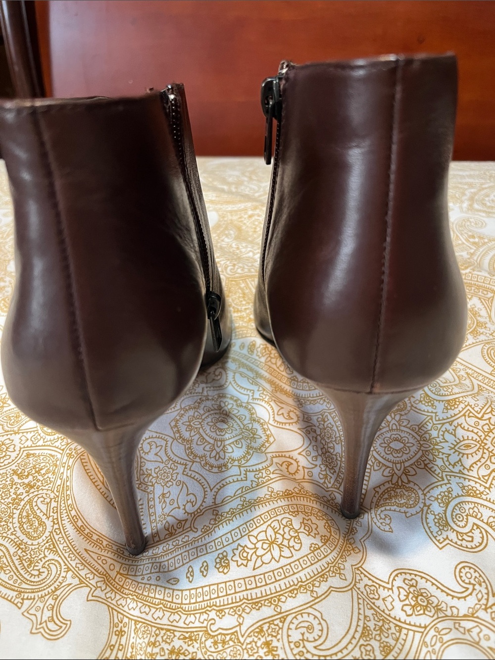 Coach Brown Leather Peep-Toe Mules with Braided Front - Picture 4 of 10